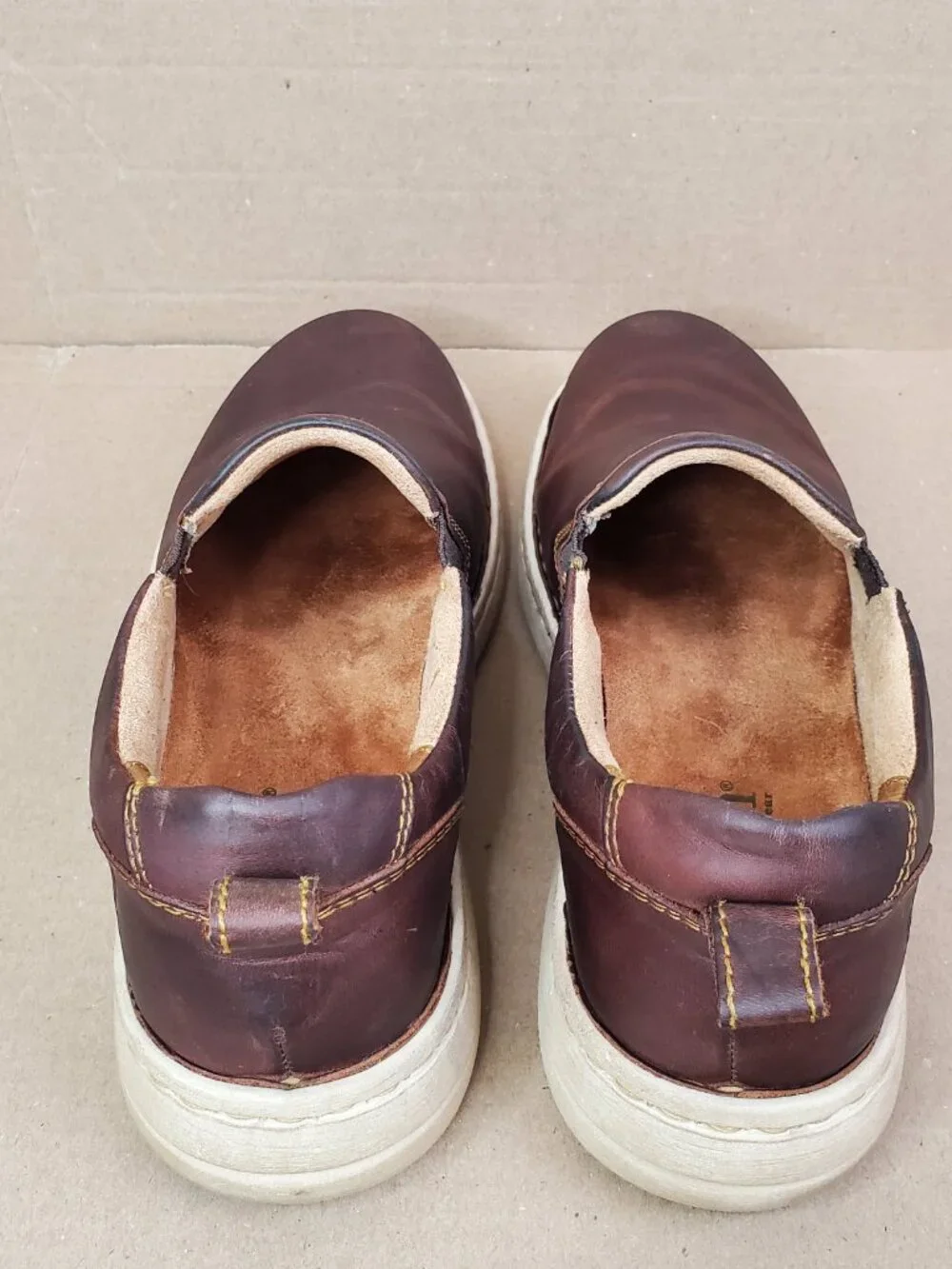 BORN Dalton Loafers Men's shoes size 10/43 M/W Dark Brown Leather slip on Comfor